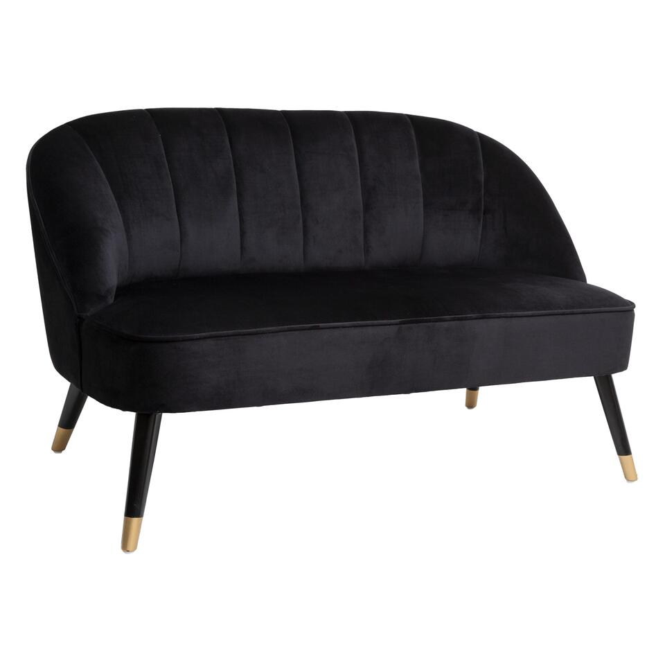 Velvet Bank – Tweezitsbank – 2-zits Sofa – Vintage Design – Retro Look – Schuine