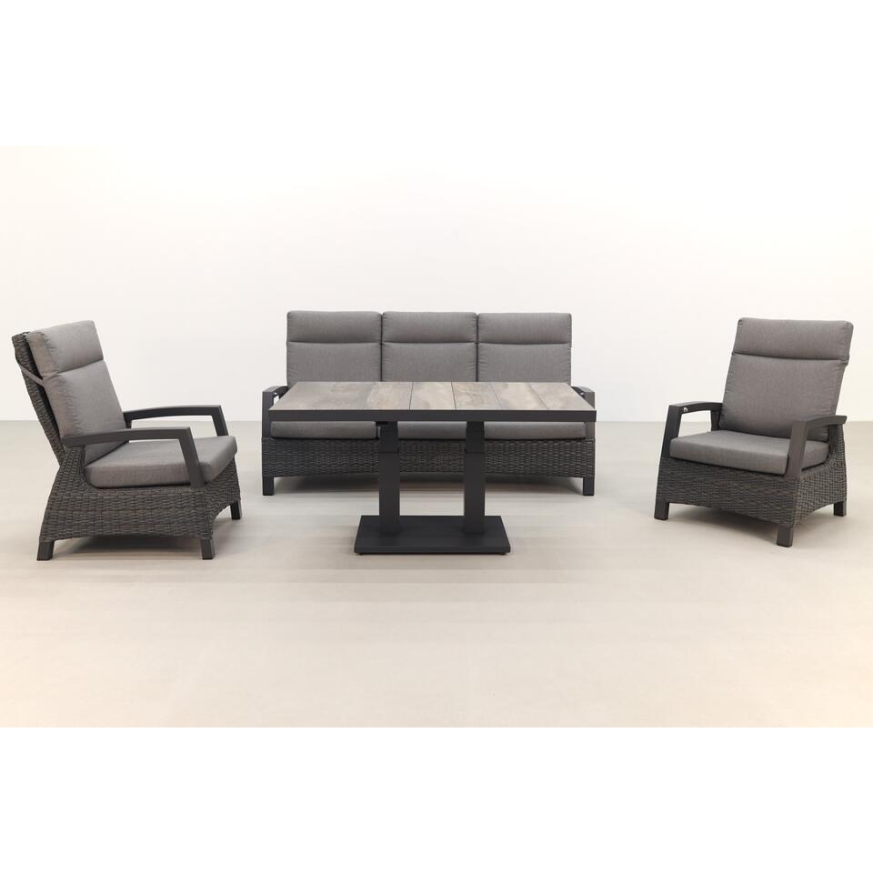 VDG Darwin/Jersey stoel-bank loungeset verstelbaar - Antraciet