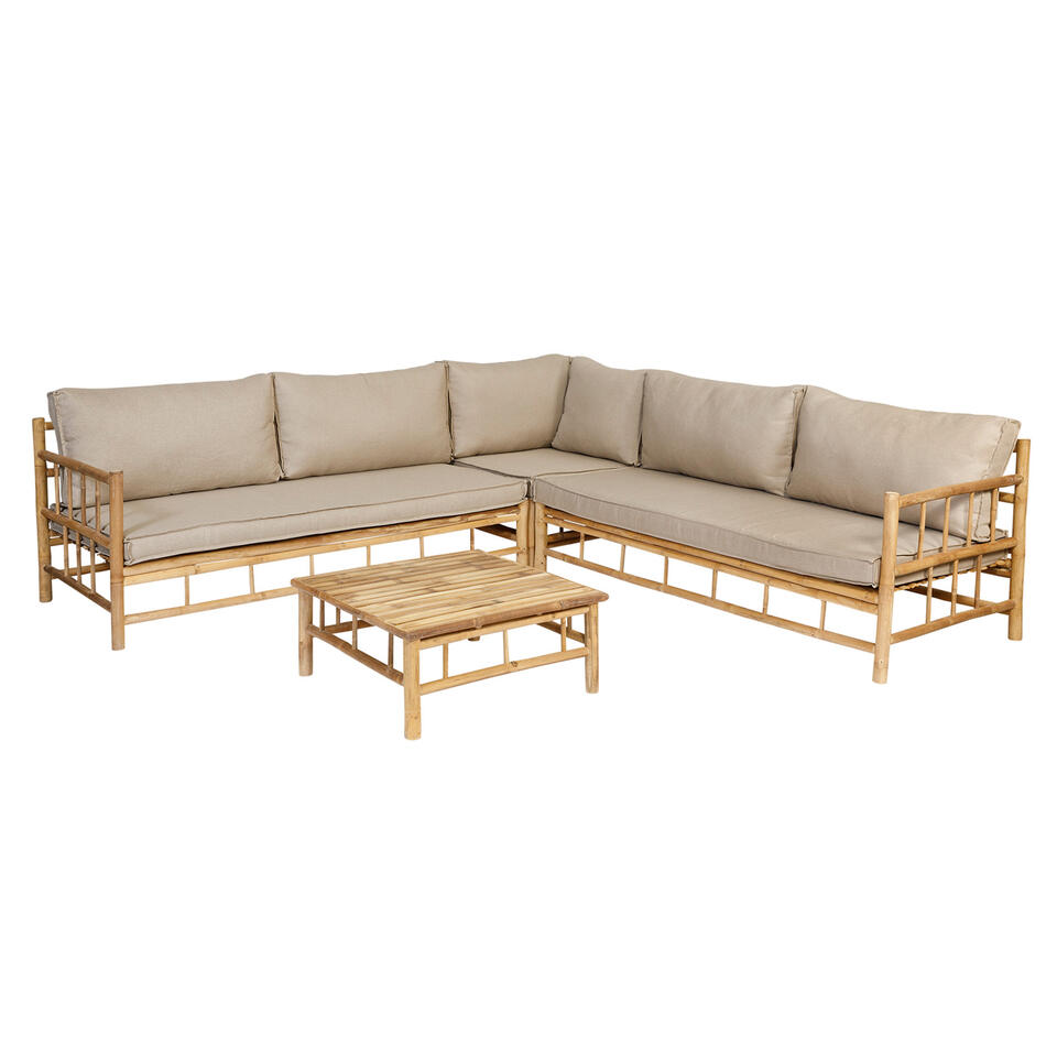 BAMBOO LOUNGESET INCL COUSSINS