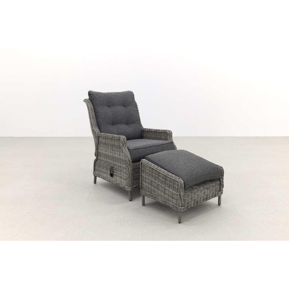 VDG Pacific verstelbare loungestoelen + Bijzettafeltje - Ice Grey