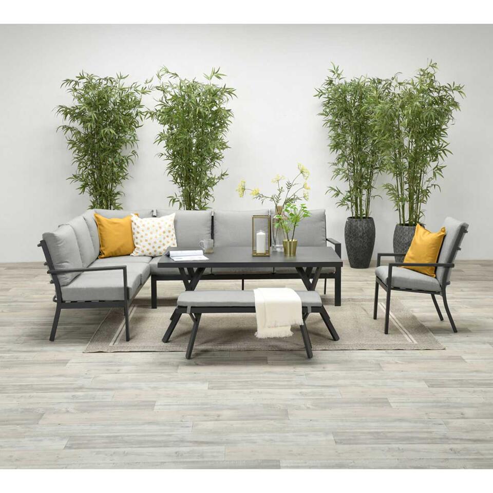 Garden Impressions Senja lounge dining set L. met stoel - donker grijs