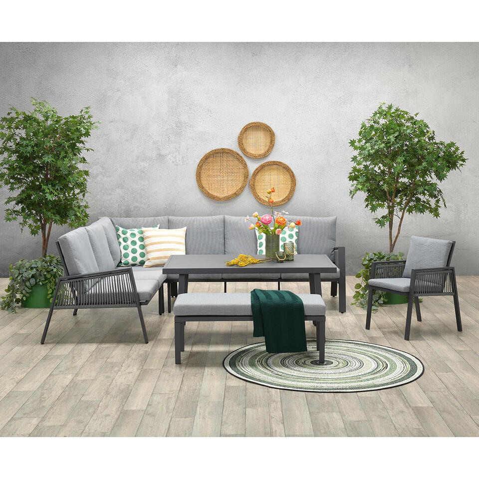 Garden Impressions Brendon L/D set incl. stoel links - licht grijs