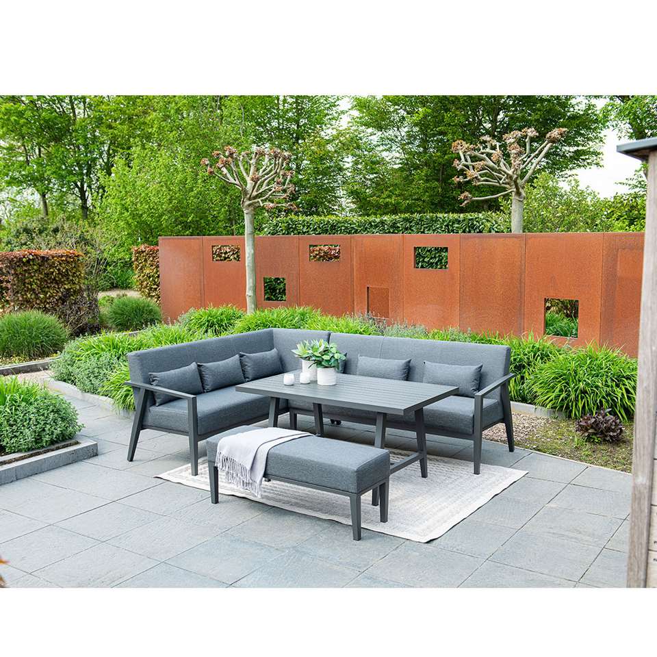 Garden Impressions San Eve lounge dining set 4-delig - donker grijs