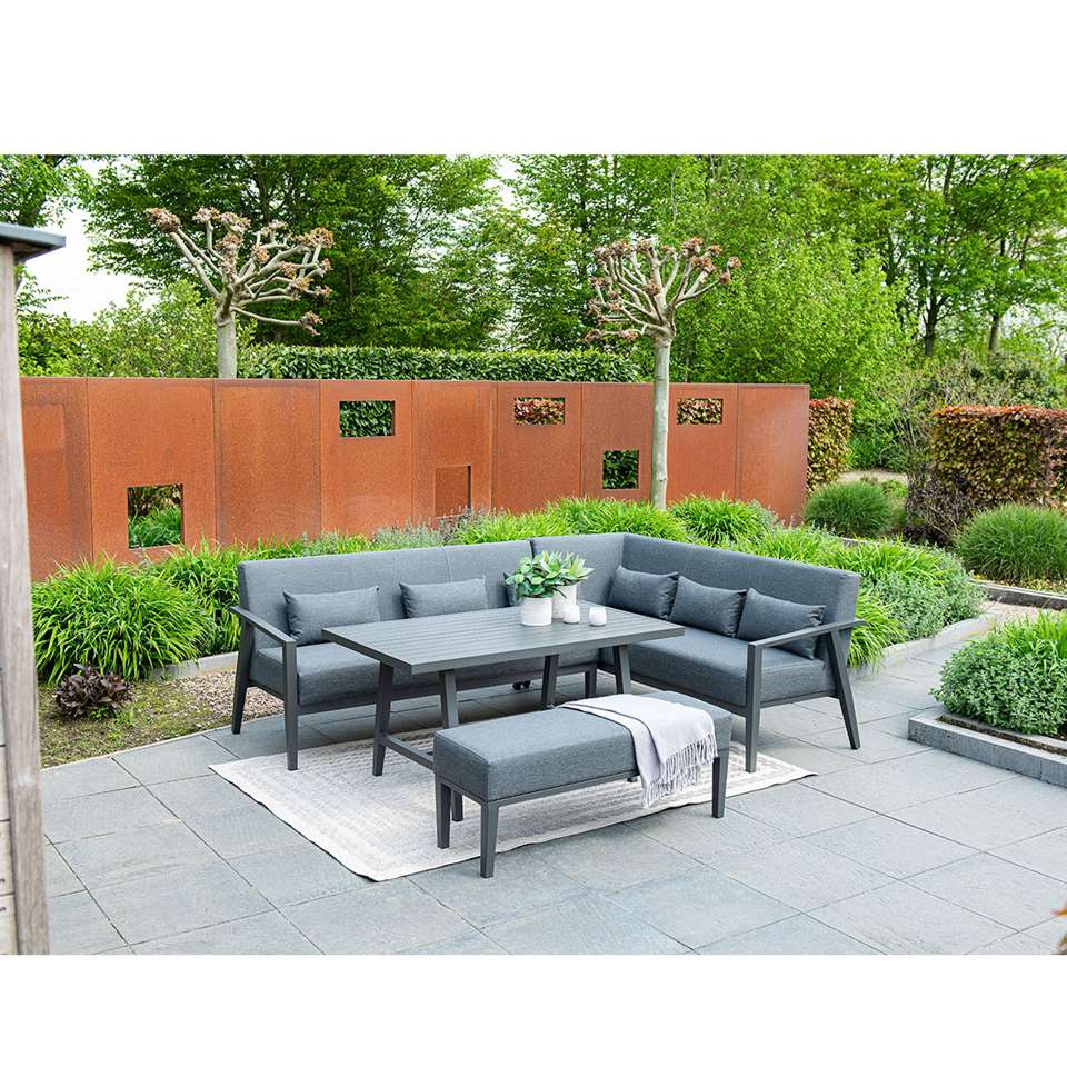 Garden Impressions San Eve lounge dining set 4-delig R- donker grijs