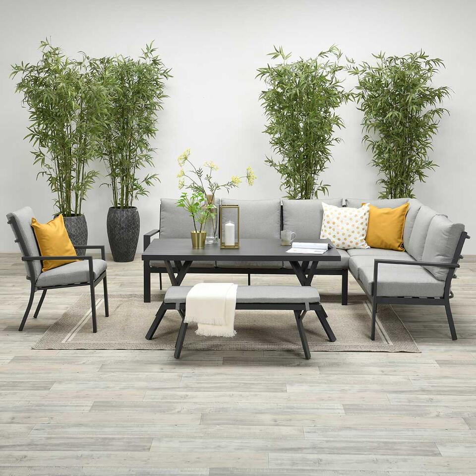 Garden Impressions Senja lounge dining set R. met stoel - donker grijs