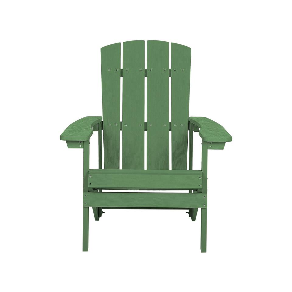 Beliani Chaise de jardin ADIRONDACK - Vert bois synthétique