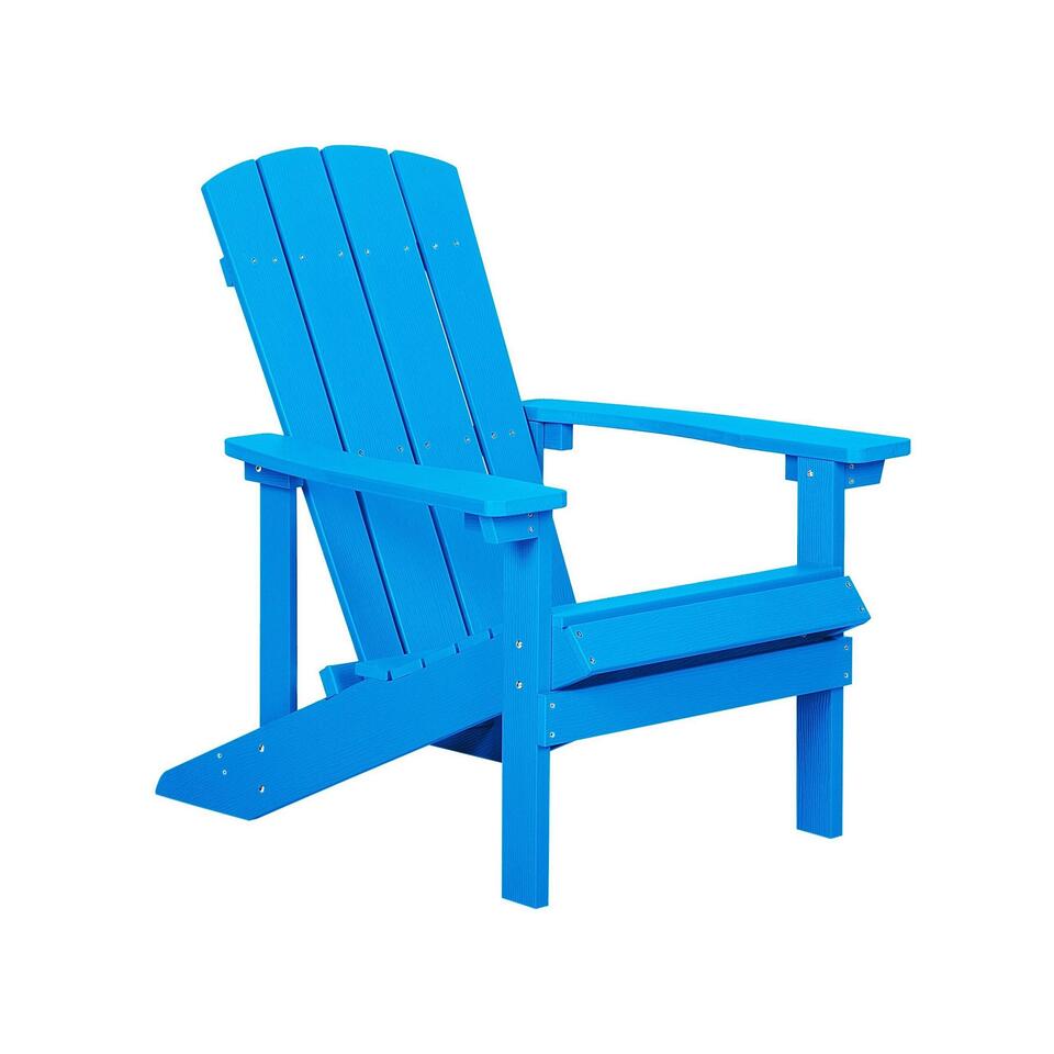 Beliani Chaise de jardin ADIRONDACK - Bleu bois synthétique