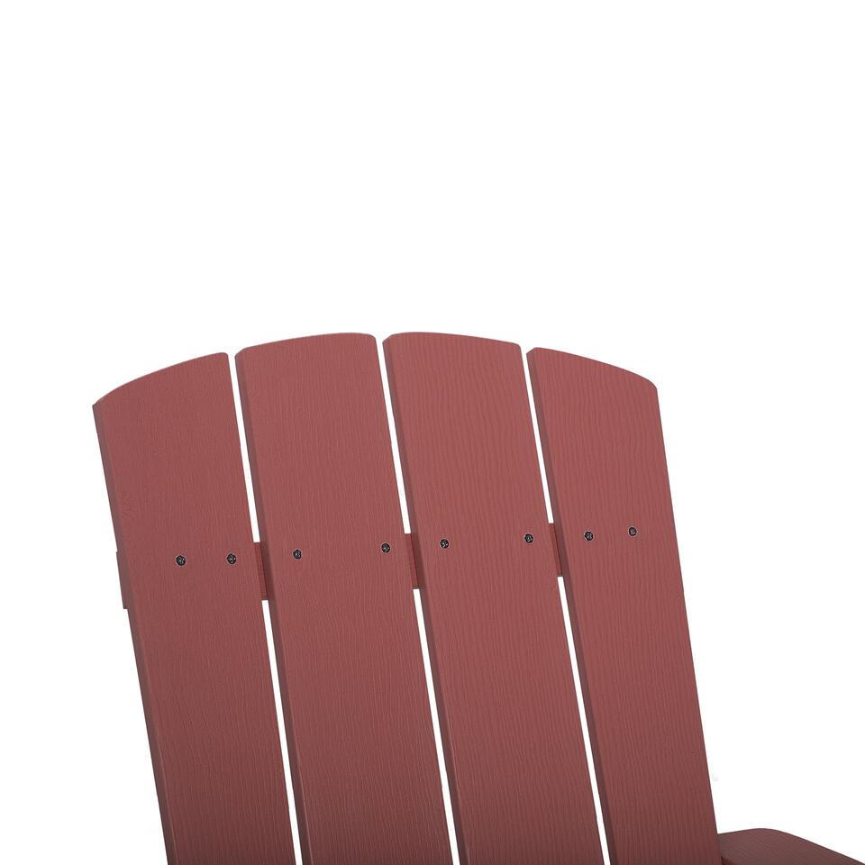 Beliani Chaise de jardin ADIRONDACK - Rouge bois synthétique