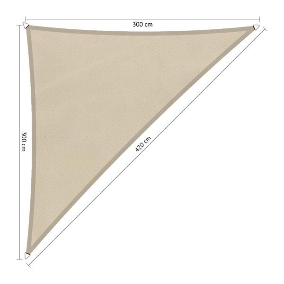 Compleet Pakket: Shadow Comfort waterafstotend, driehoek 3x3x4,2m Island White
