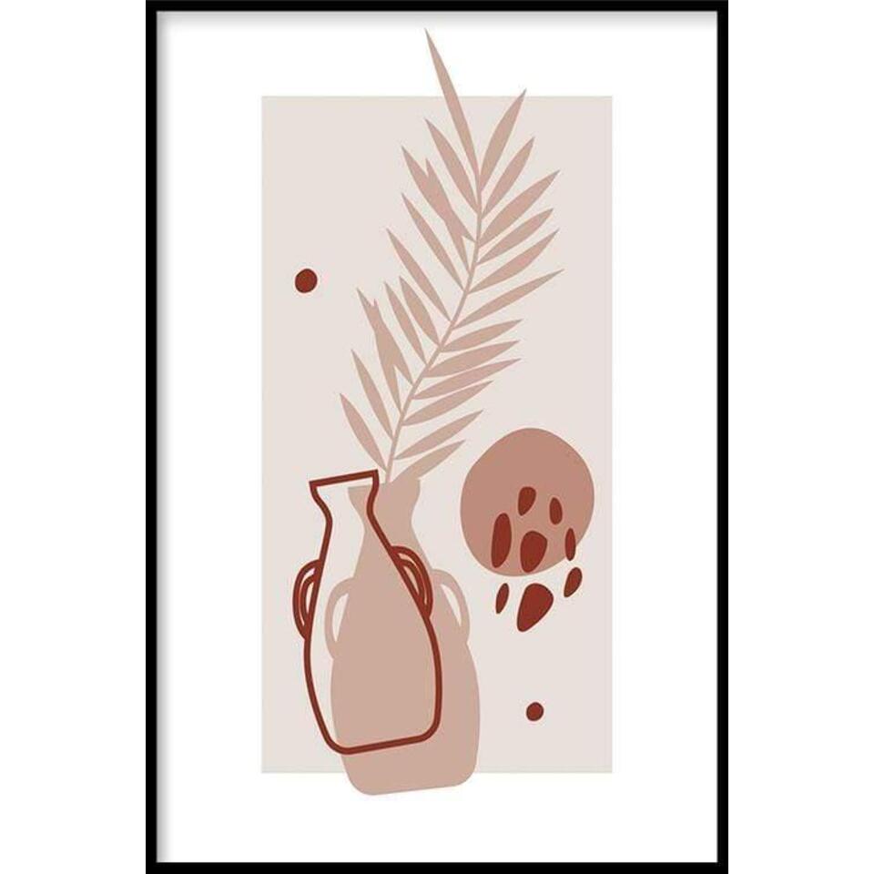 Walljar - Abstract Pot Shadow - Poster met lijst / 30 x 45 cm | Leen Bakker