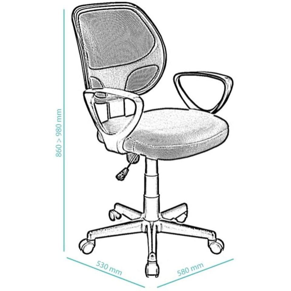 Acaza chaise de bureau ergonomique, siège à roulettes avec hauteur