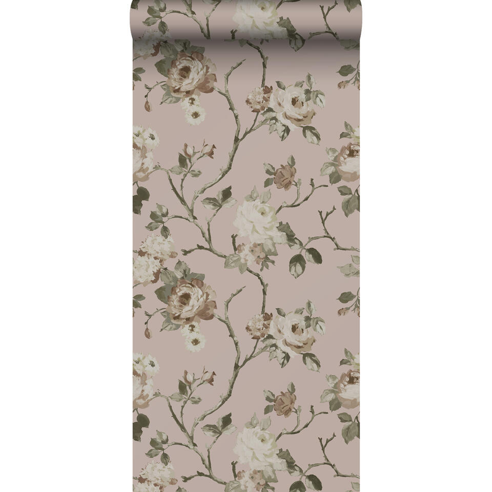 Bediende Jabeth Wilson Betrokken ESTAhome behangpapier - vintage bloemen - oudroze - 50 x 900 cm | Leen  Bakker