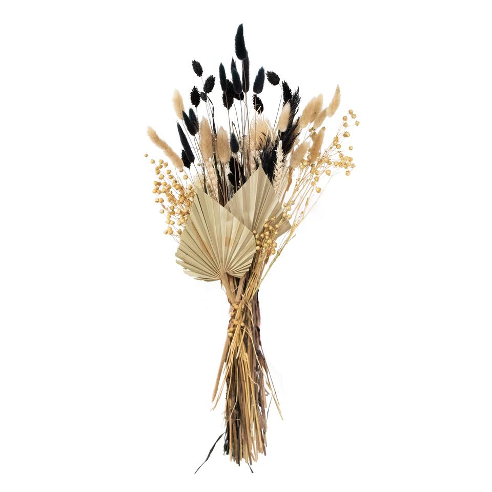 Droogbloemen – Veldboeket – Zwart/wit – Maat L – ↕50-60 cm