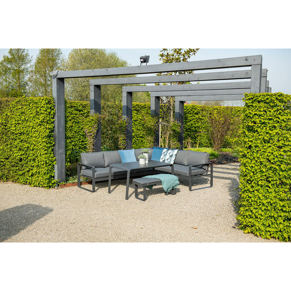 Garden Impressions Bolton lounge dining set 4-delig - donker grijs