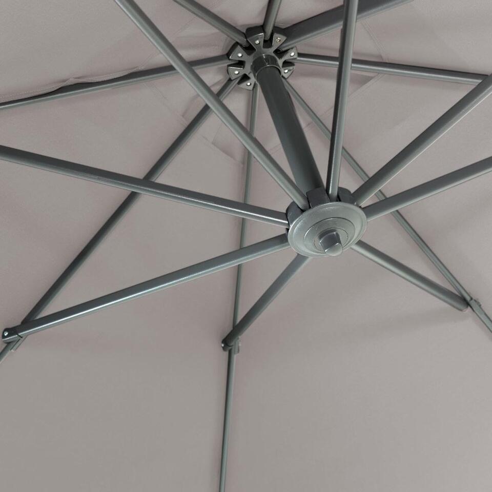 ACAZA Kantelbare Zweefparasol 250x250 cm, Vierkant Zeil, Licht Grijs