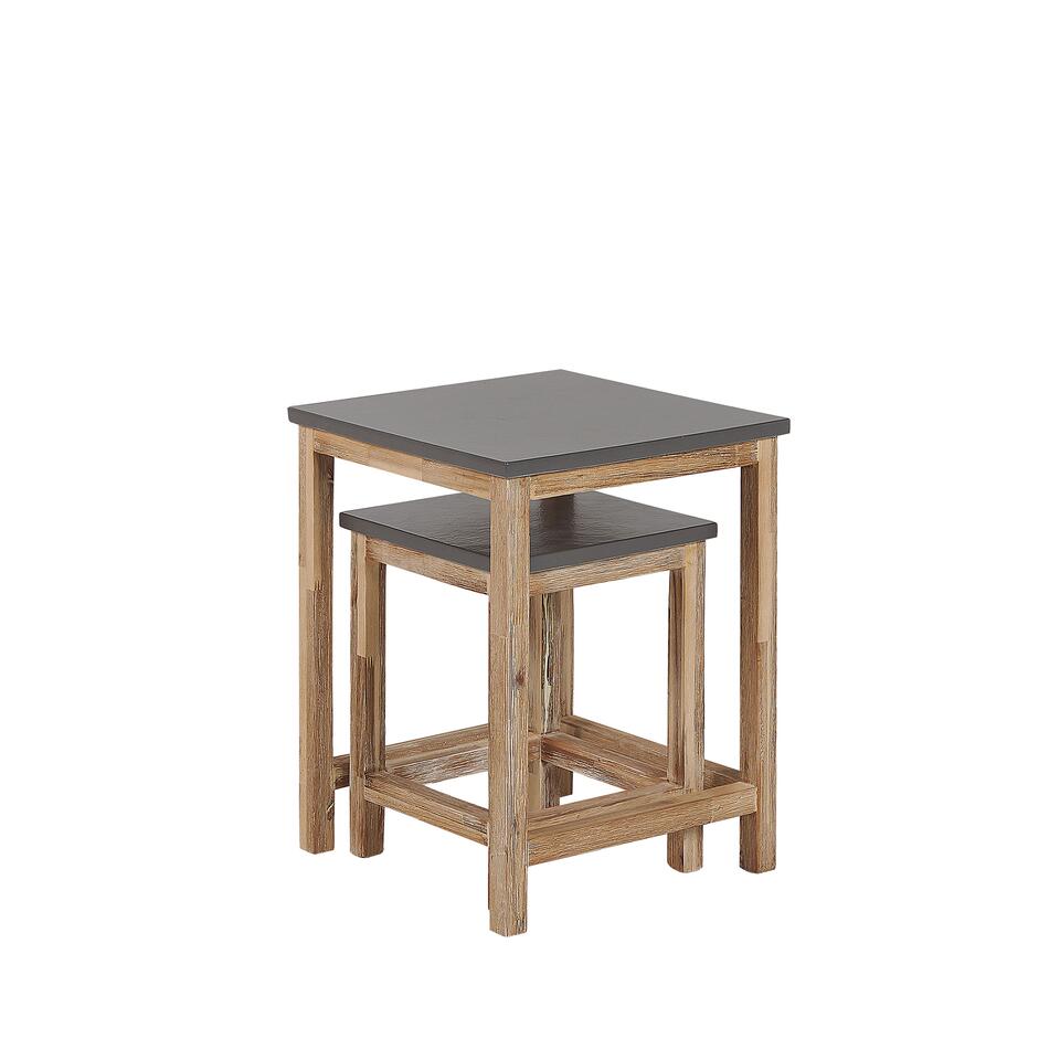 Beliani Ensemble table et chaises OSTUNI - Gris fibre-ciment