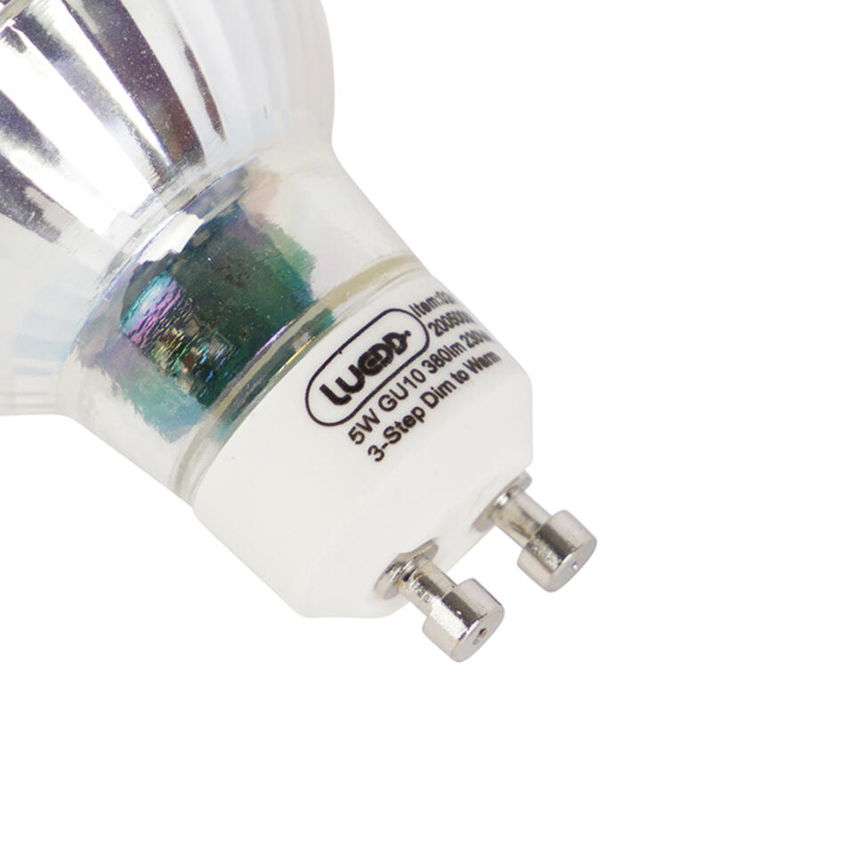 LUEDD GU10 3-staps dim to warm LED lamp 5w 380 lm 2000-2700K
