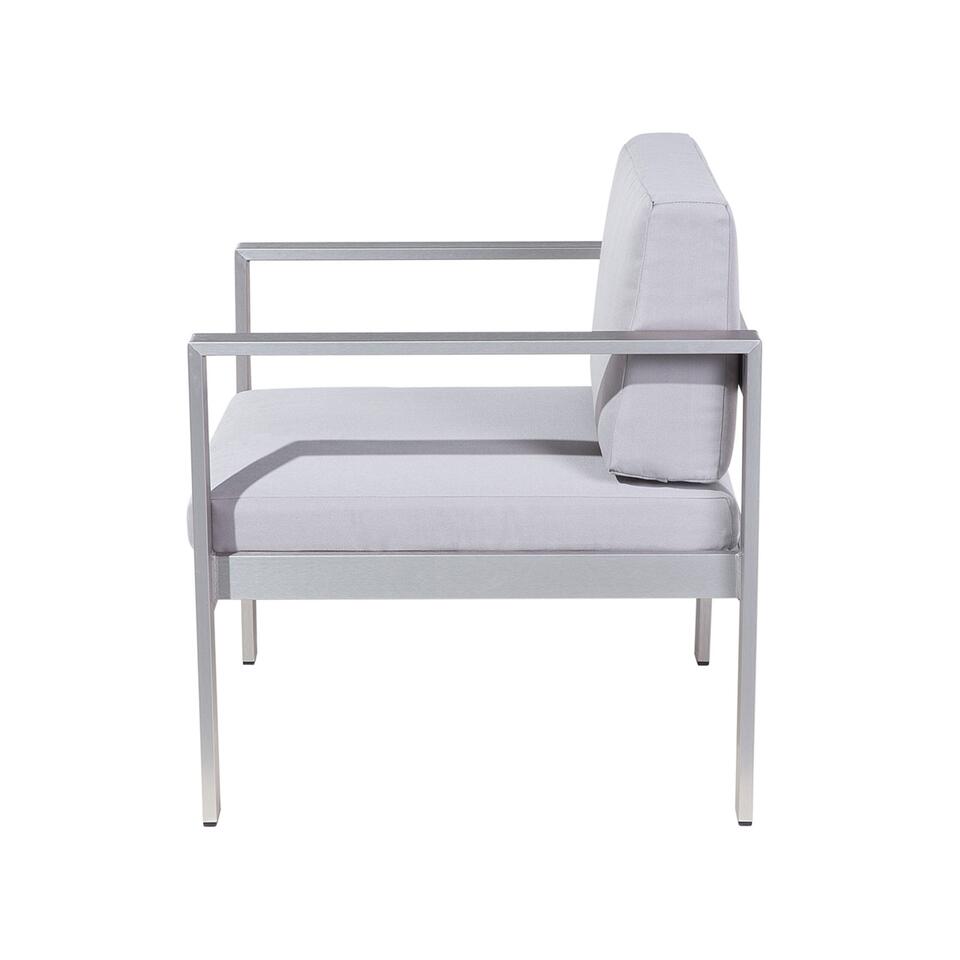 Beliani Chaise de jardin SALERNO - Gris aluminium