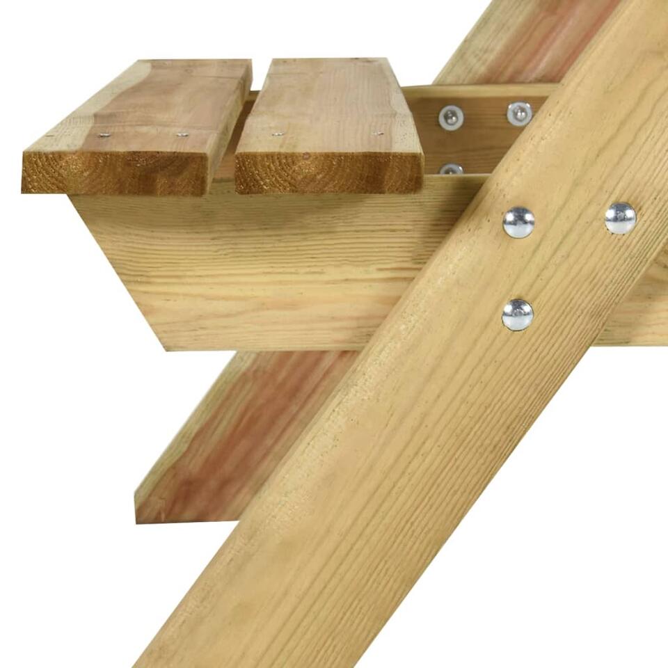 vidaXL Picknicktafel met banken 110x123x73 cm geïmpregneerd grenenhout