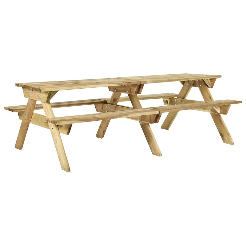 vidaXL Picknicktafel met banken 220x122x72 cm geïmpregneerd grenenhout