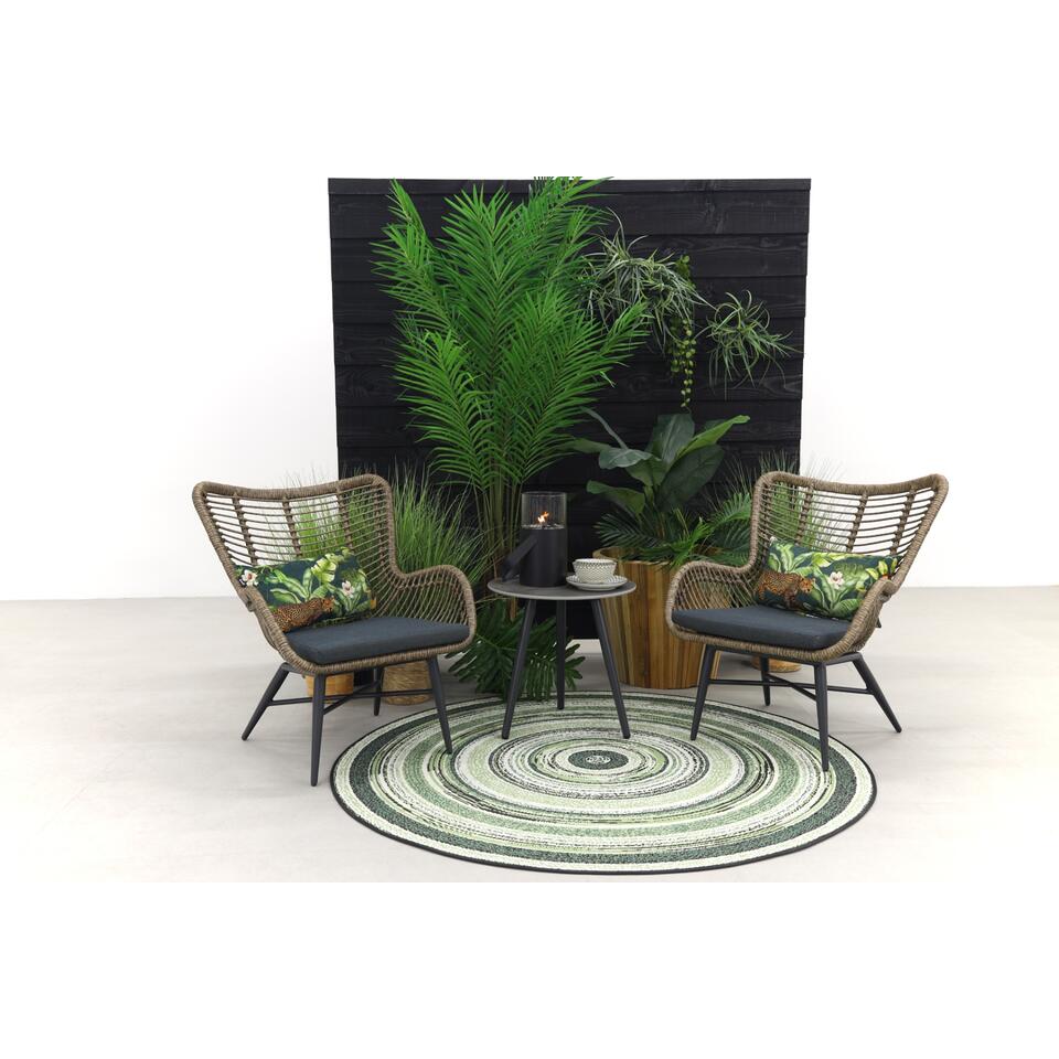VDG Jasmine loungestoelen set met Brasilia bijzettafel - Natural