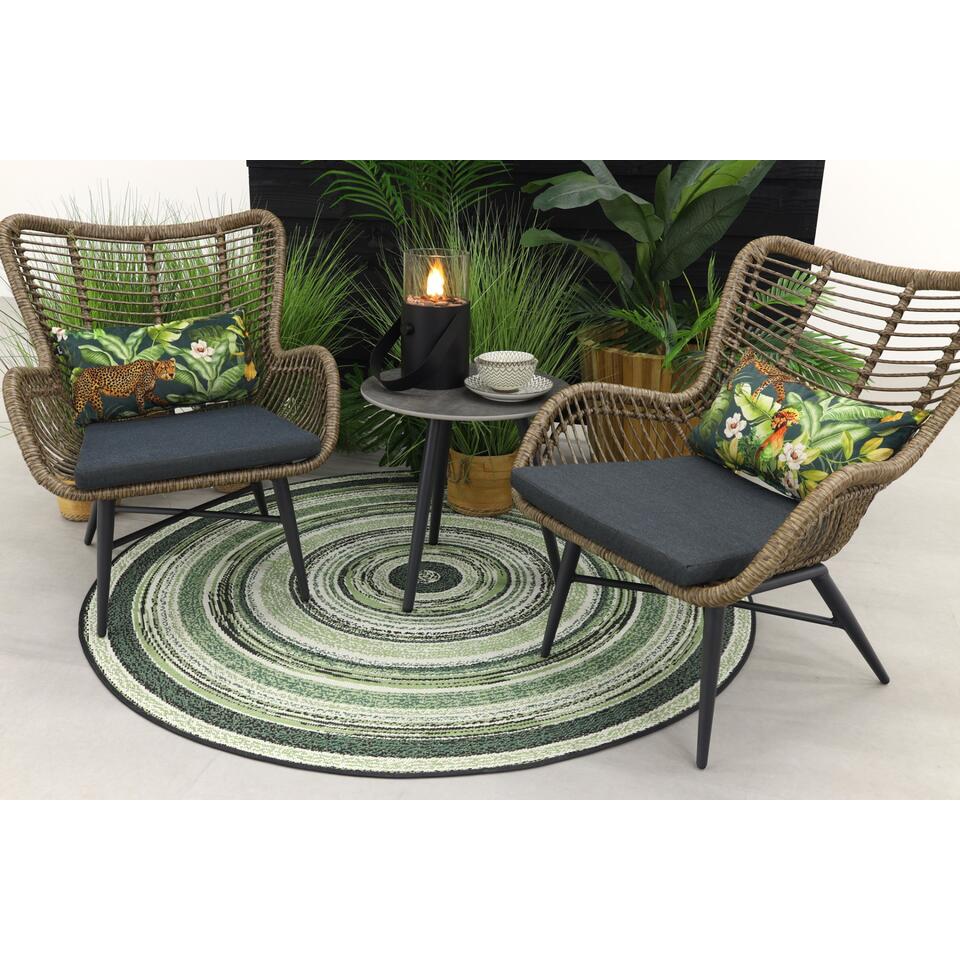 VDG Jasmine loungestoelen set met Brasilia bijzettafel - Natural
