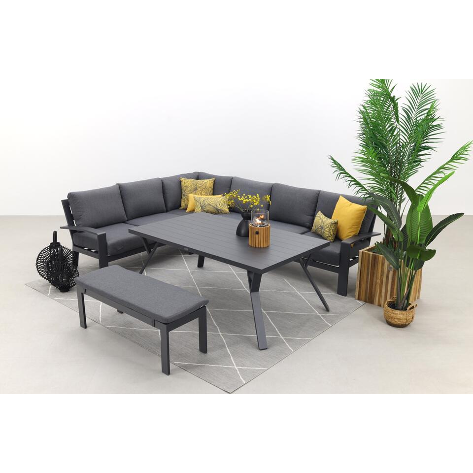 Garden Impressions Rondo lounge diningset – Carbon black/mystic grey