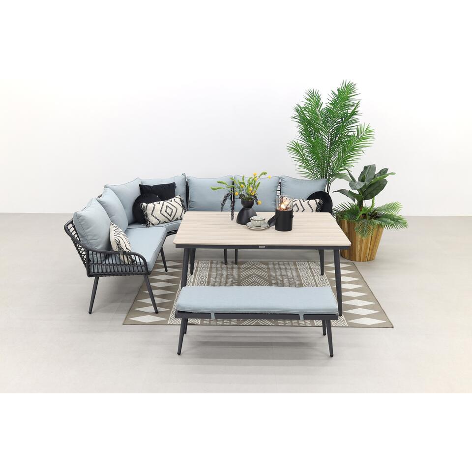 Garden Impressions Margriet lounge dining set - Carbon black/Mint Grey