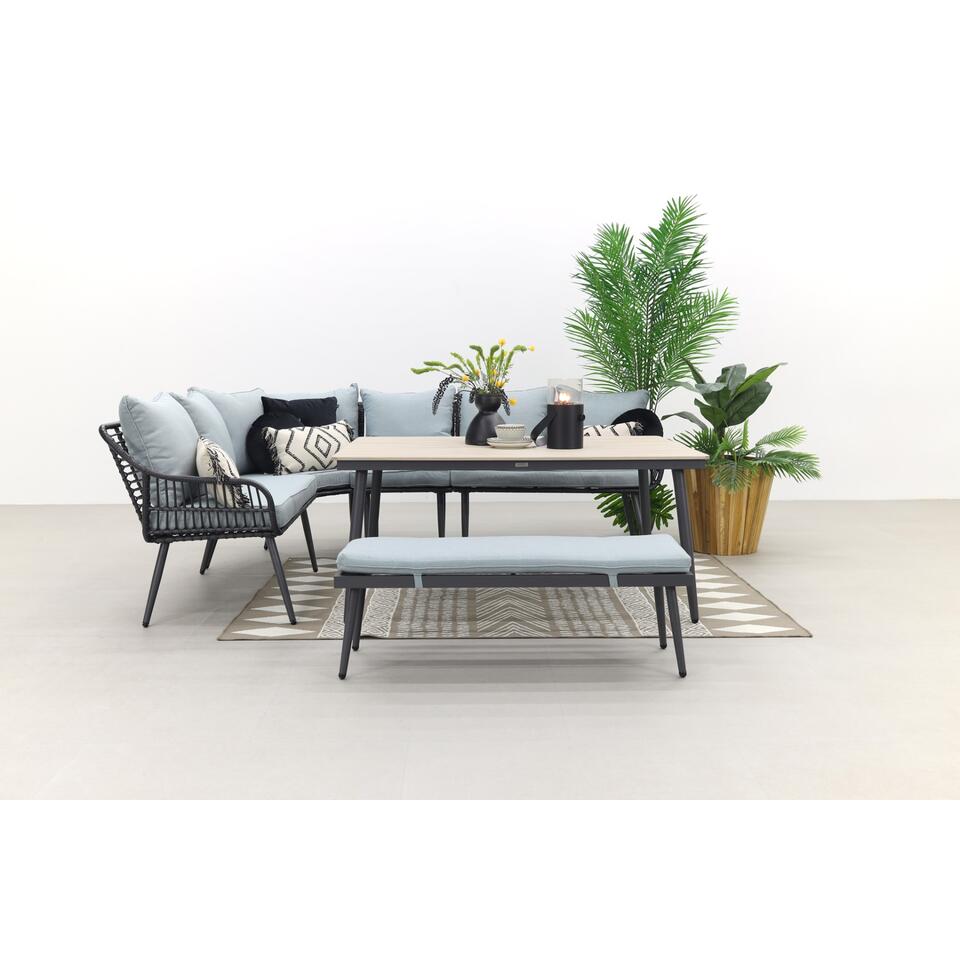 Garden Impressions Margriet lounge dining set - Carbon black/Mint Grey