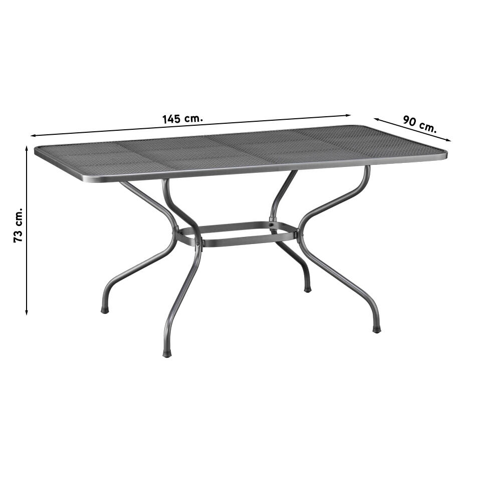 Kettler strekmetaal tafel 145x90 cm.