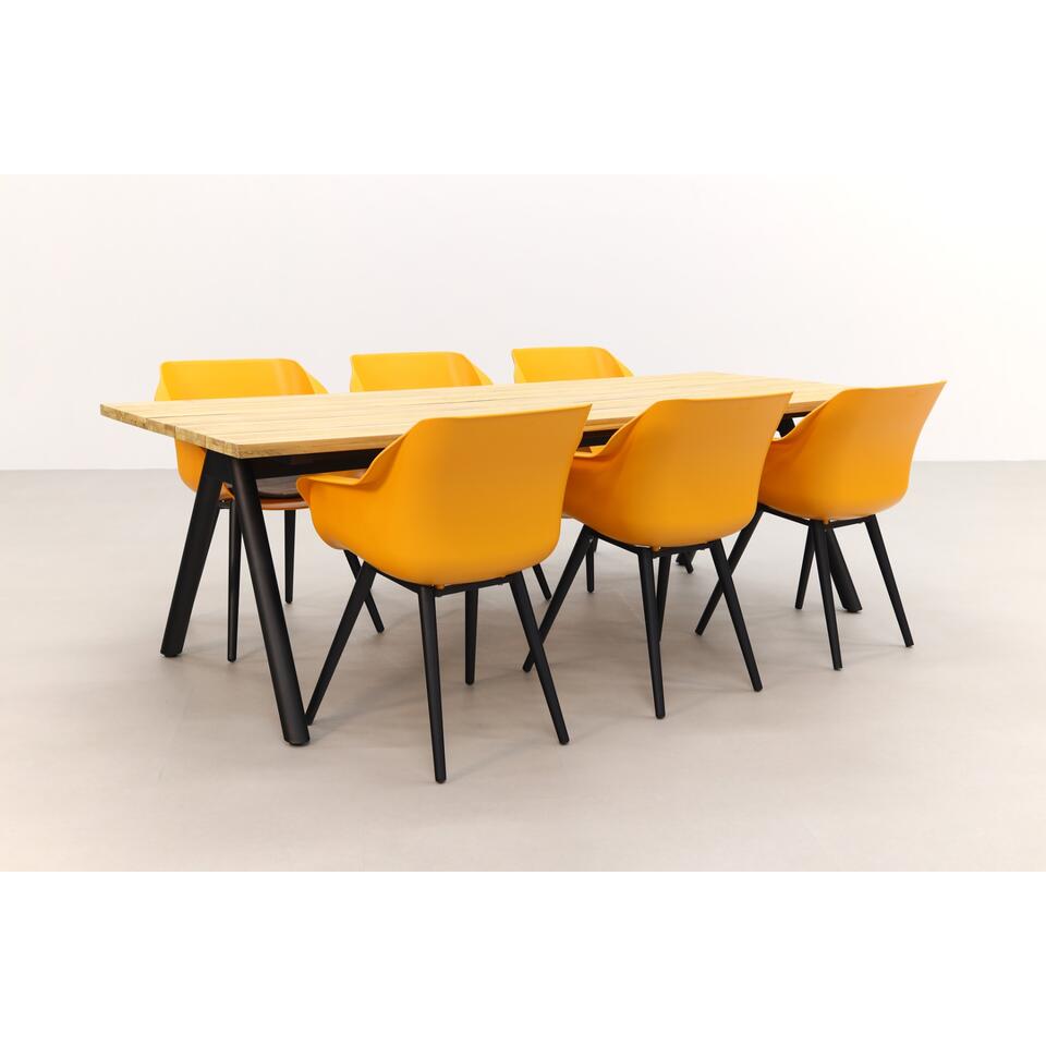 Hartman tuinset Sophie Studio Orange/Mason teak tafel 240 cm. 7-delig