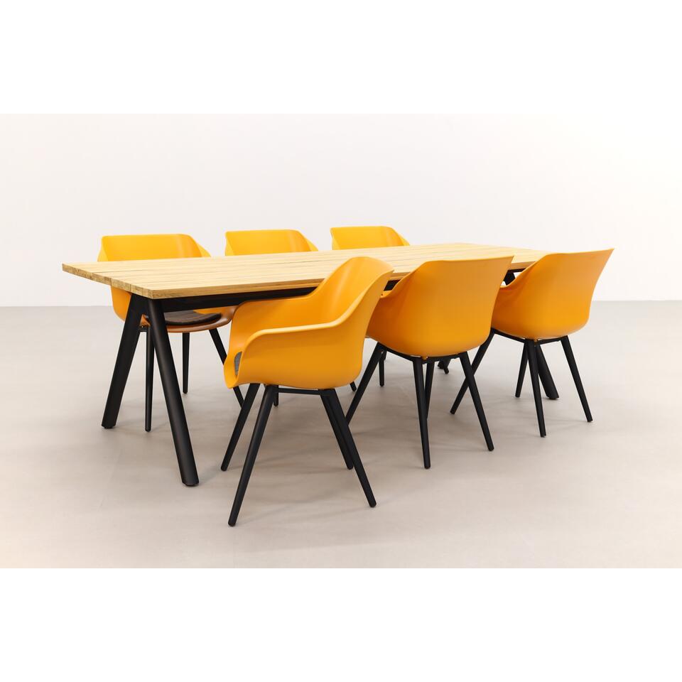 Hartman tuinset Sophie Studio Orange/Mason teak tafel 240 cm. 7-delig