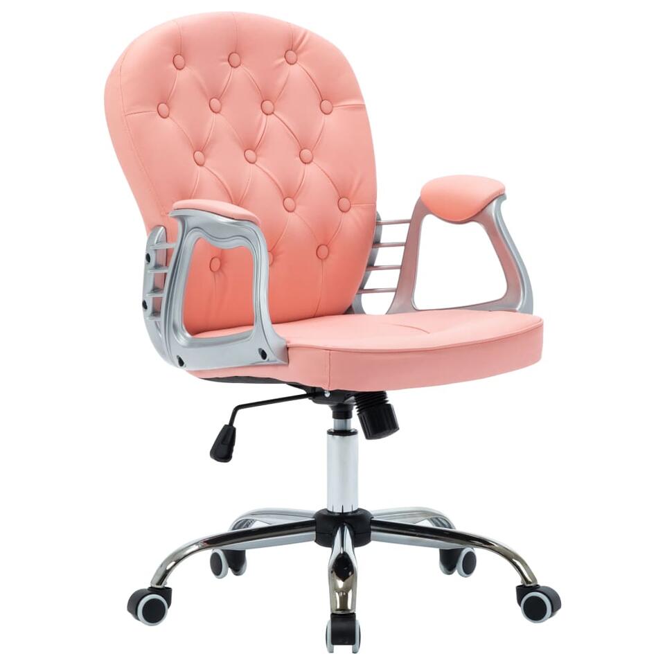 vidaXL Chaise pivotante de bureau Rose Velours
