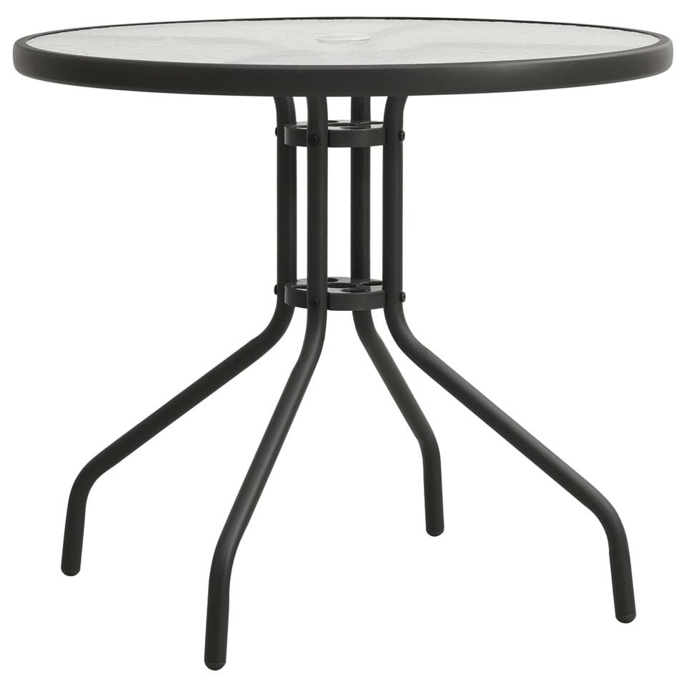 vidaXL Table de bistro Anthracite Ø80x71 cm Acier