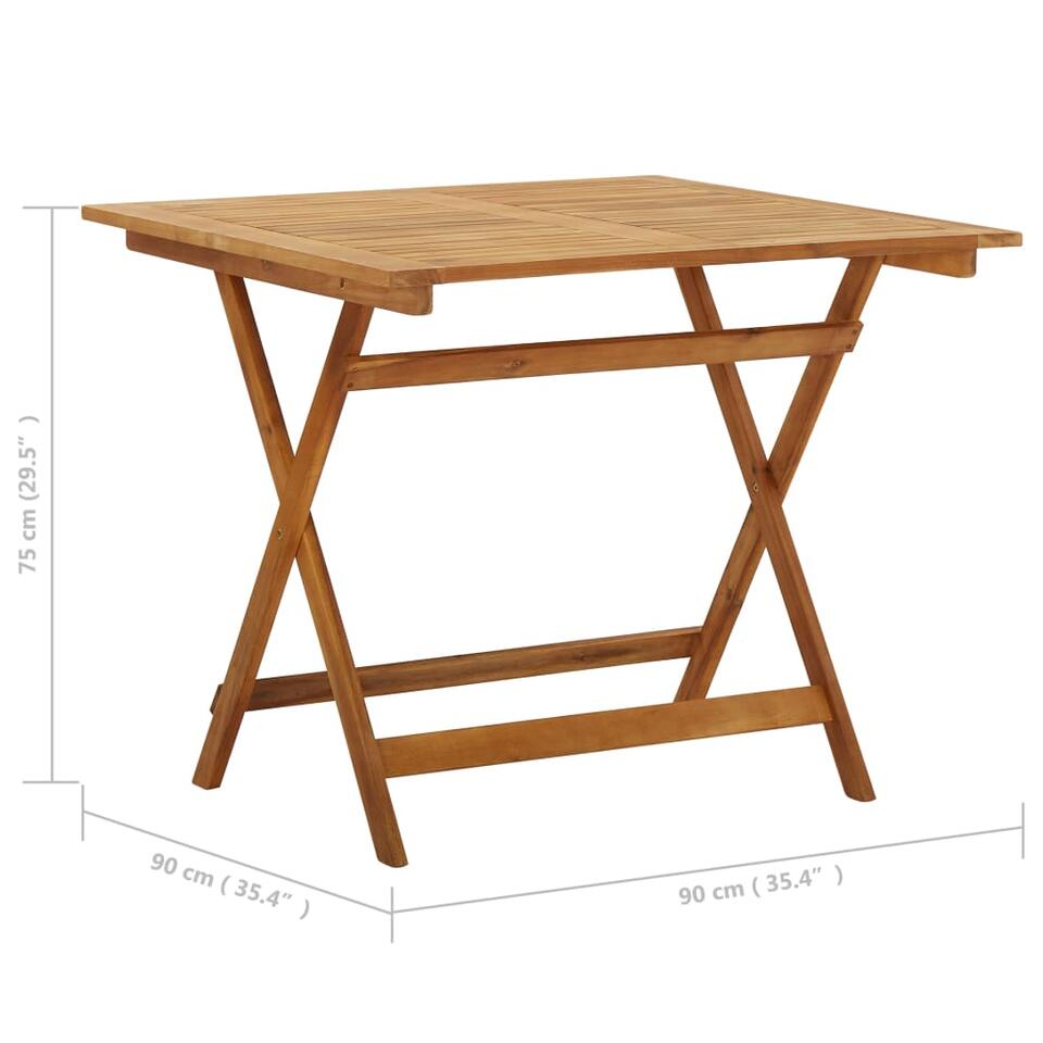 vidaXL Table pliable de jardin 90x90x75 cm Bois d'acacia massif