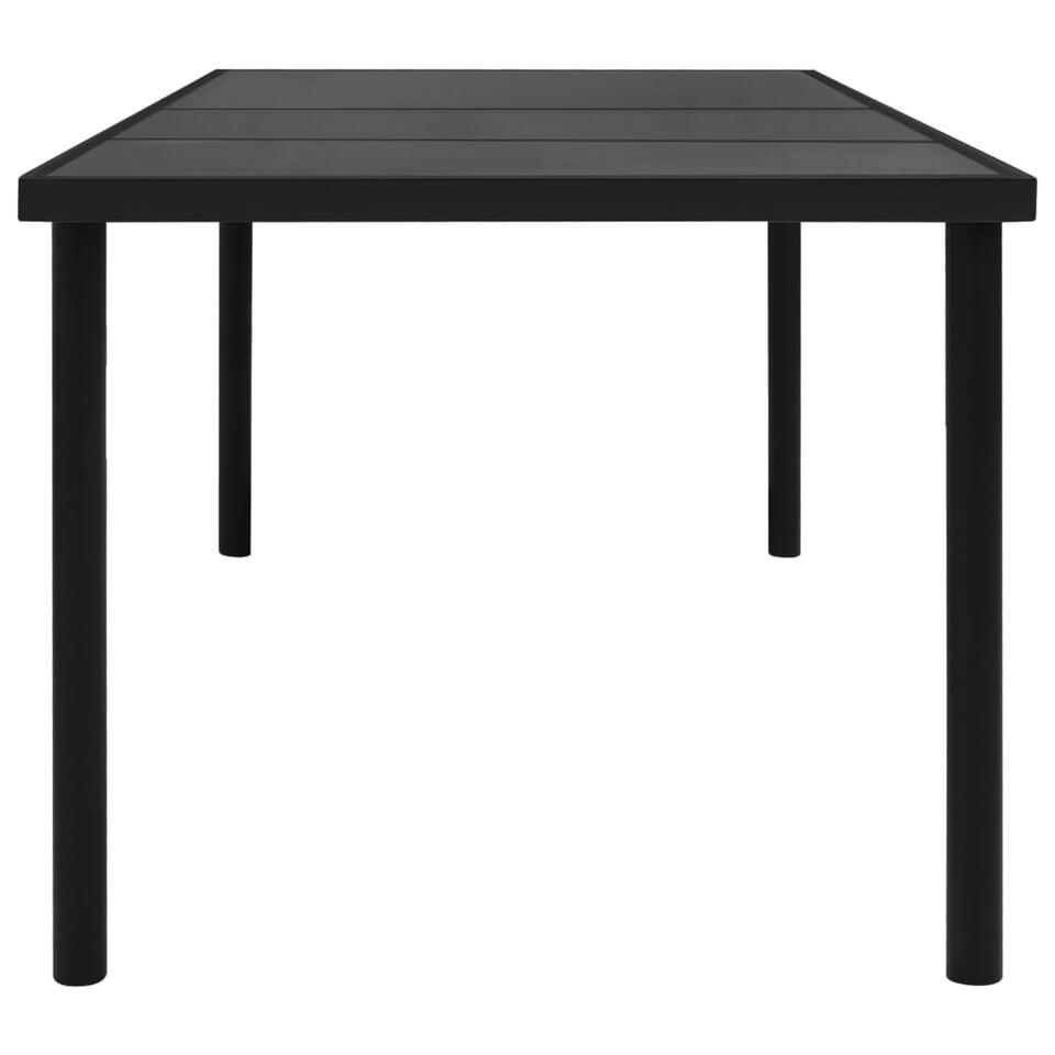 vidaXL Table de jardin avec dessus en verre Noir 150x90x74 cm Acier