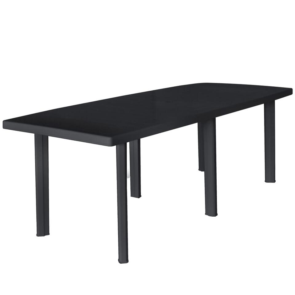 vidaXL Table de jardin Anthracite 216x90x72 cm Plastique