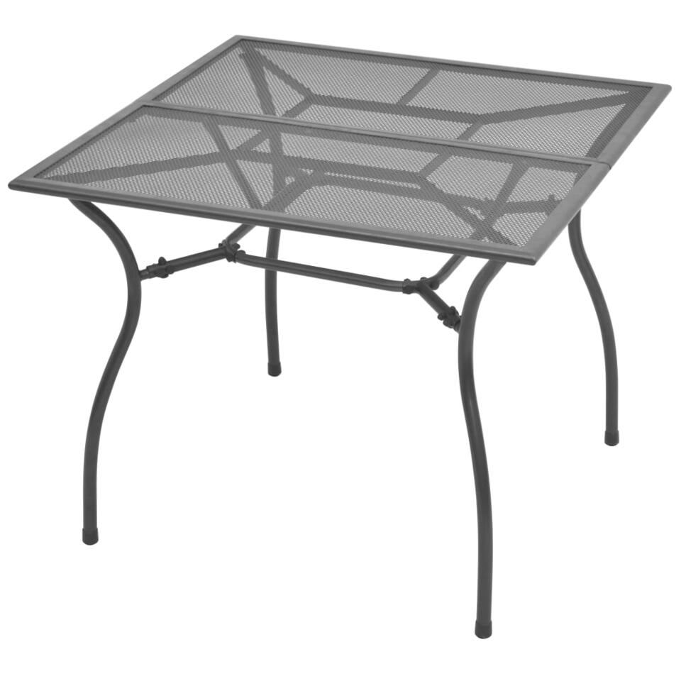 vidaXL Table de jardin 90x90x72 cm Acier Treillis
