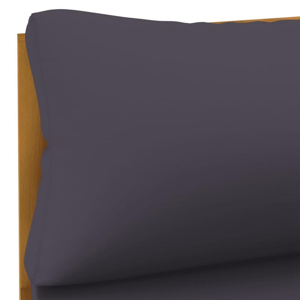 vidaXL Ensemble de canapés 2pcs avec coussins gris foncé Acacia solide