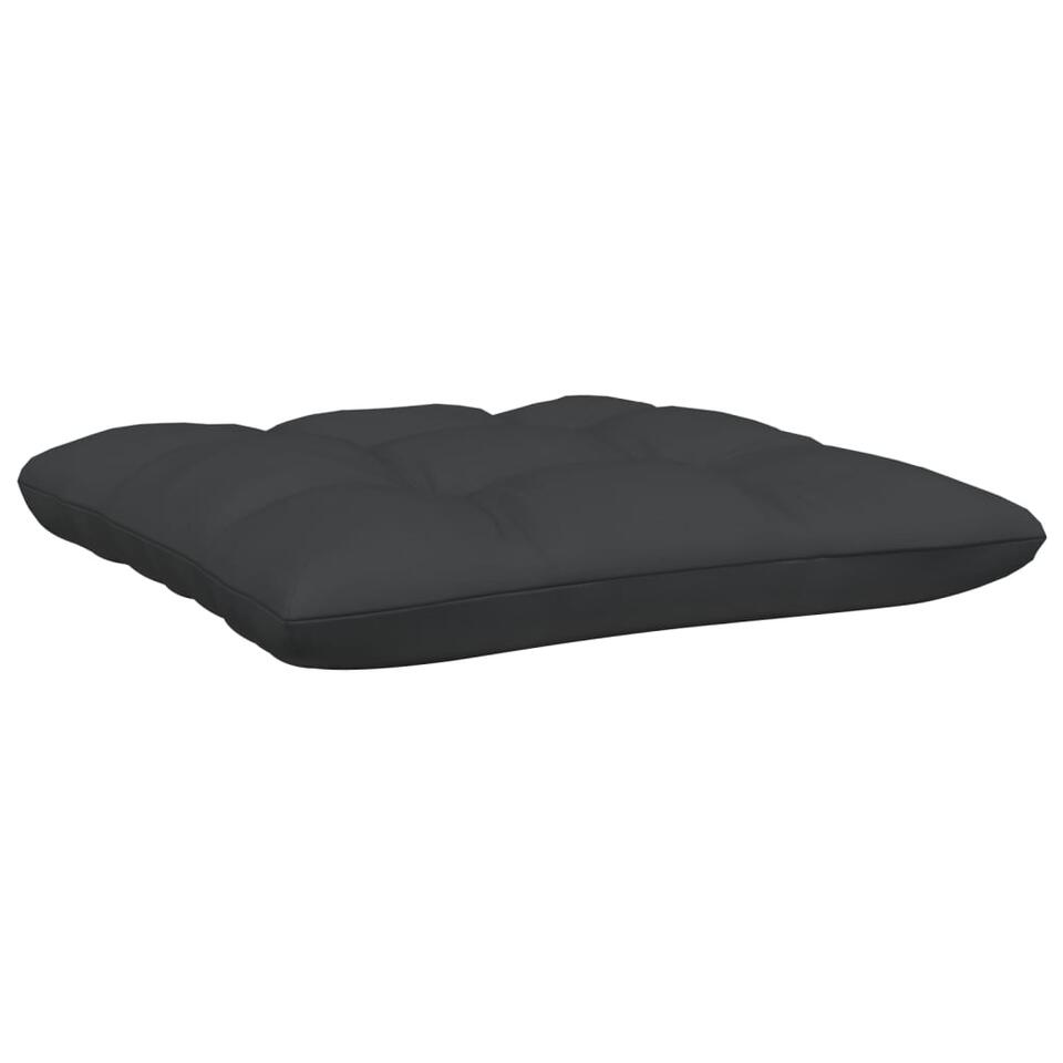 vidaXL 3-delige Loungeset met kussens massief grenenhout grijs
