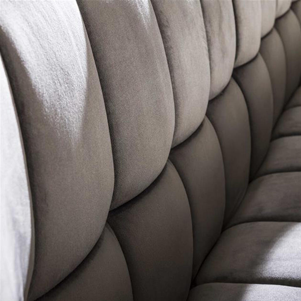 Canapé de salle à manger industriel Romy velours 180 cm gris