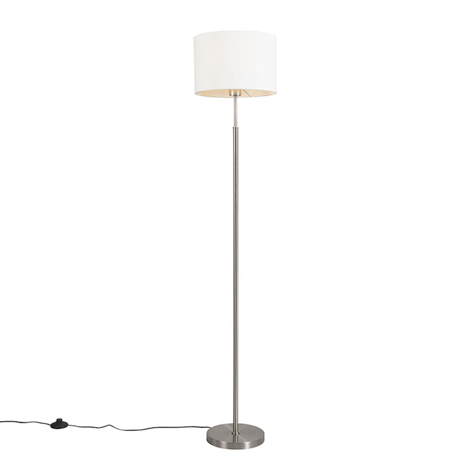 QAZQA lampadaire moderne rond blanc - vt 1