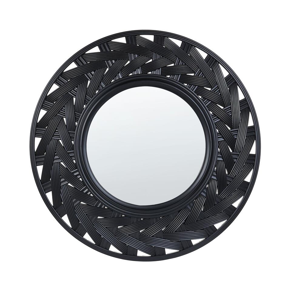 Miroirs muraux ronds, cadre moderne, forme ronde, avec rayures, 25 cm