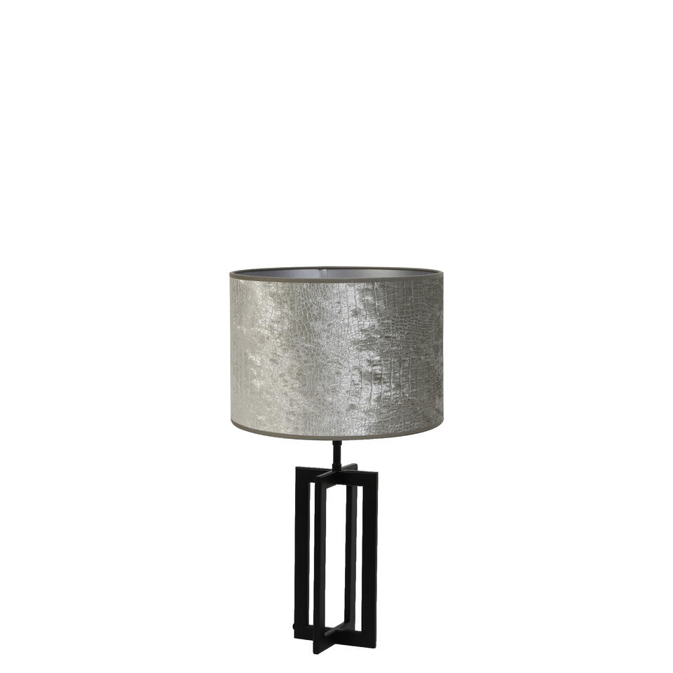 buffet Vuiligheid schermutseling Tafellamp Mace/Chelsea - Zwart/Zilver - Ø30x56cm | Leen Bakker