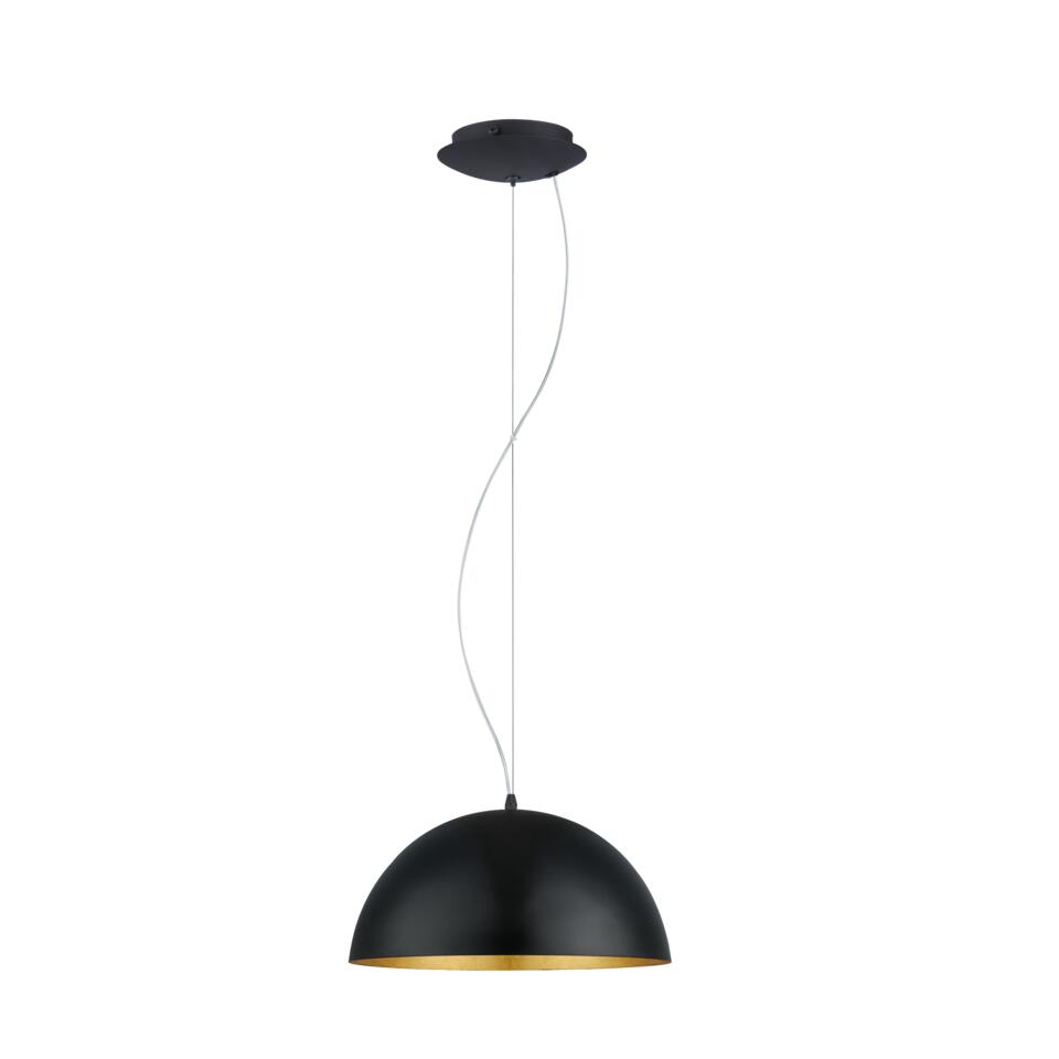 EGLO Gaetano 1 Hanglamp - 1 Lichts - Ø38cm - Zwart, Goud | Leen Bakker