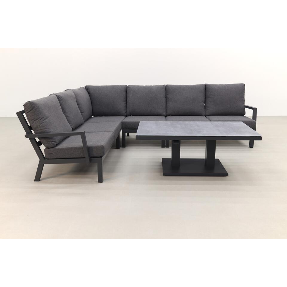 Rockford aluminium loungeset antraciet 5-delig - Verstelbare tafel