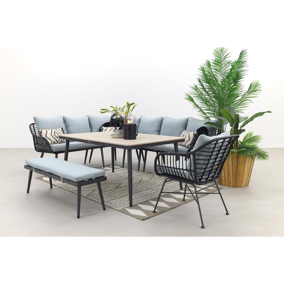 Garden Impressions Margriet lounge dining set met stoel - Black - 7 delig