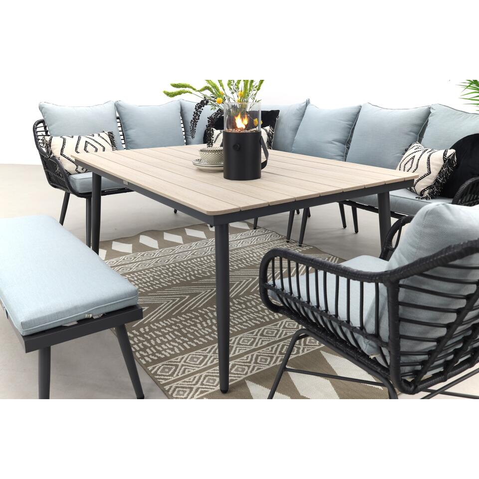 Garden Impressions Margriet lounge dining set met stoel - Black - 7 delig