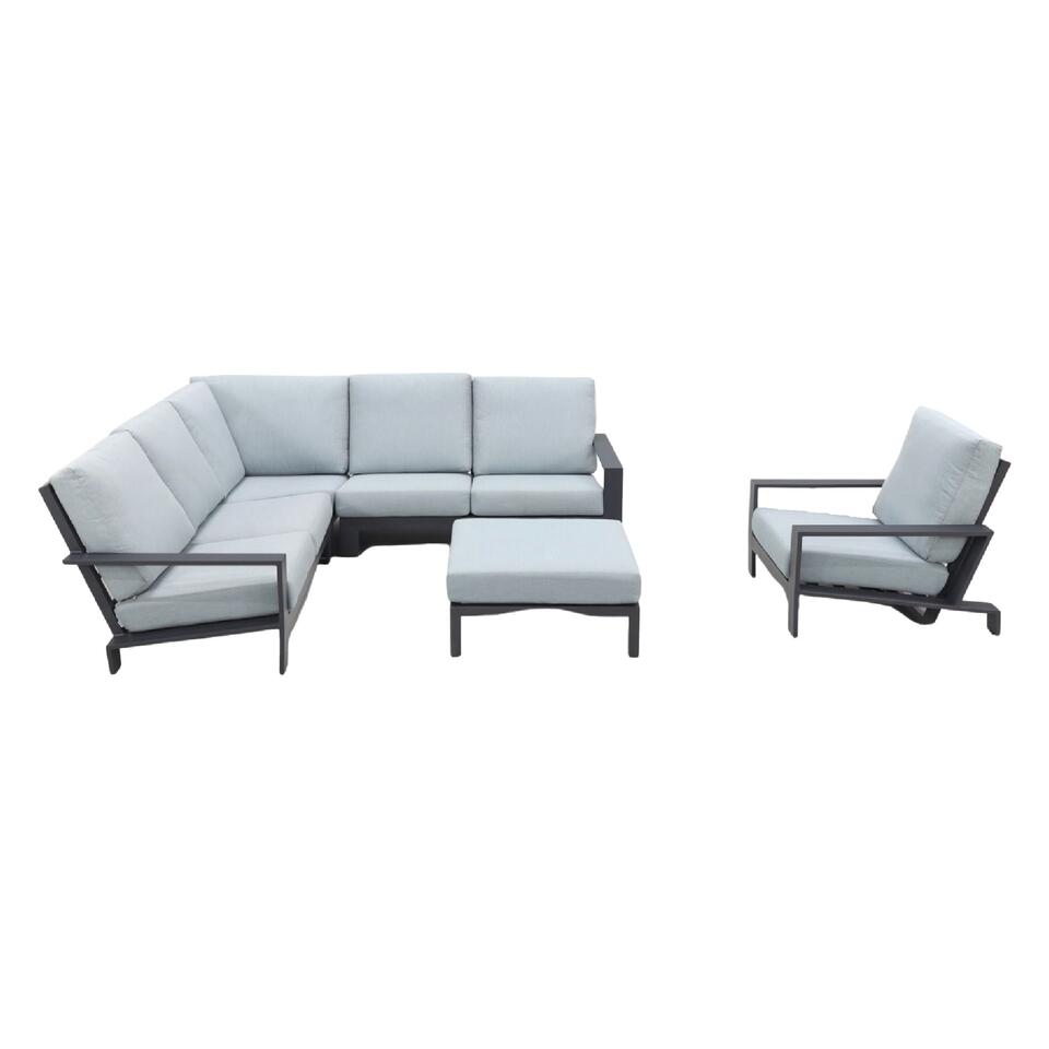 Garden Impressions Lincoln loungeset + verstelbare loungestoel 5-delig-Mint grey