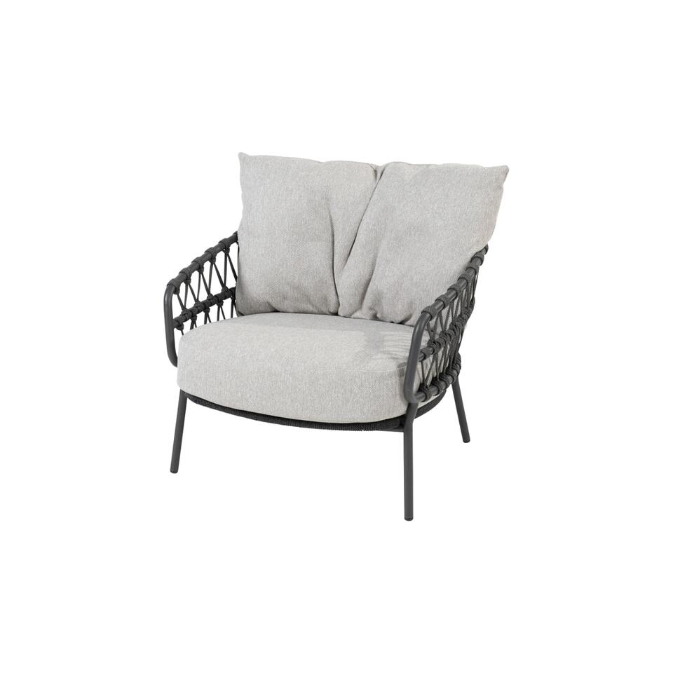 4SO Calpi stoel-bank loungeset + Yoga koffietafels en voetenbank - 6-delig